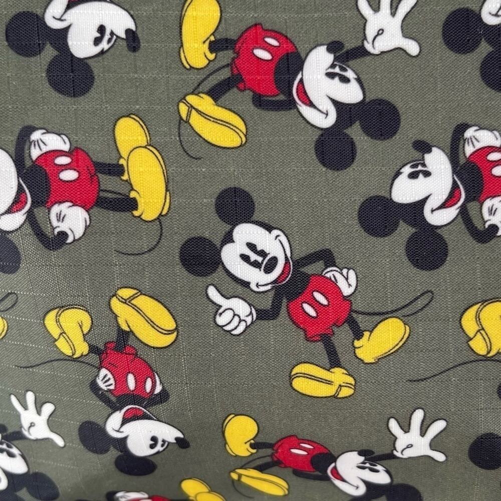 Disney Mickey Mouse Cartoon Canvas Style Lightweight Army Green Shoulder Purse View 2